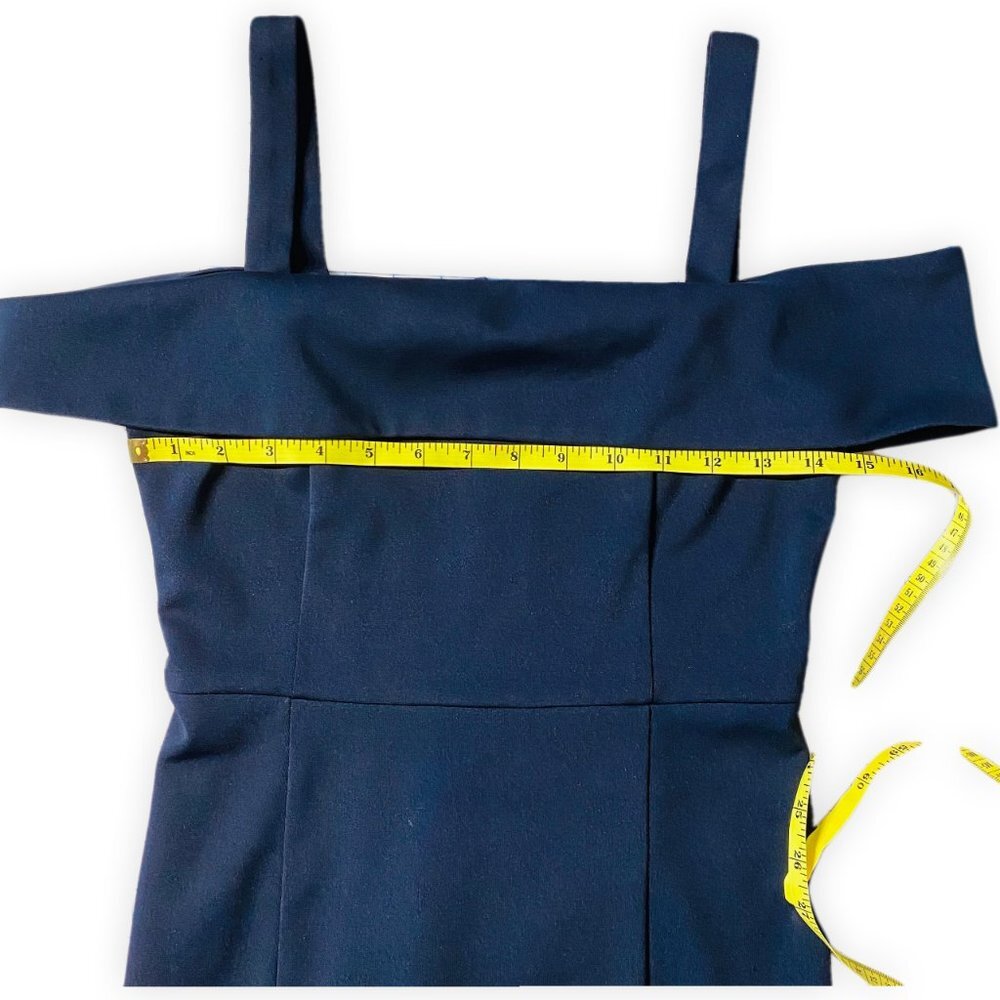 Le Château Navy Off Shoulder Cocktail Dress | Bodycon Midi | Size S - Picture 10 of 10